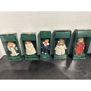 Lot Of 5- 1987 Gorham Christmas Traditions Doll Ornaments